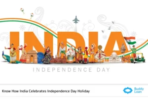 text INDIA with orange colour and all religion of India representing Independence Day Holiday